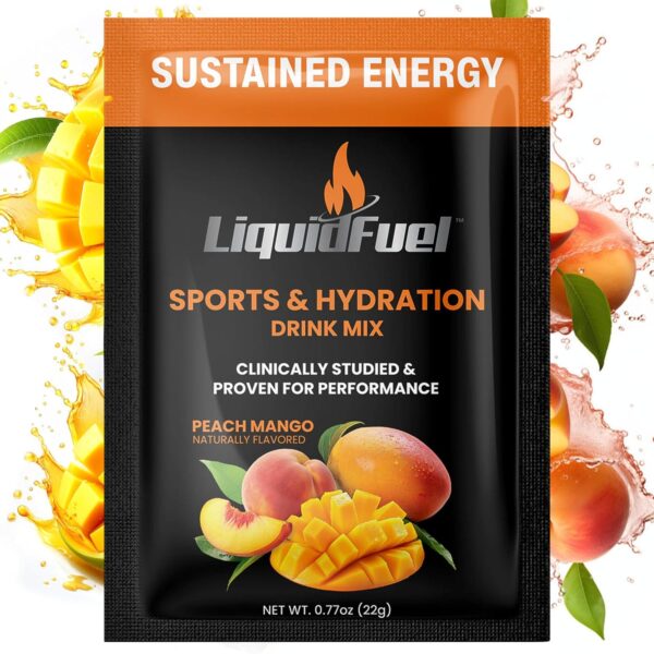 LiquidFuel Sports & Hydration Electrolyte Drink Mix | Electrolyte Powder Hydration Mix from Sugar Beets | Palatinose, Gluten Free, Vegan, Non-GMO Electrolytes Powder | 8 Individual Hydration Packets