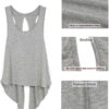 icyzone Tie Back Yoga Tops for Women, Lightweight Workout Athletic Tanks, Breathable Gym Shirts