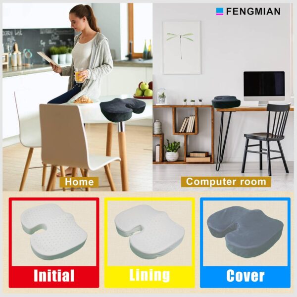 Natural Latex Seat Cushion - Soft, Bouncy and Relieves Pressure - Suitable for Office Chair, Home Chair, Car, Gaming, Wheelchair, Meditation, and Yoga