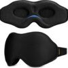 Sleep Mask Blackout for Men Women: Lightweight 3D Contoured Eye Mask for Lash Extensions - Adjustable Strap Washable Zero Pressure - Perfect for Side Sleepers Airplane Travel Yoga Meditation Black