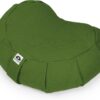 Meditation Cushion (Green Grass) Crescent, Buckwheat Husk Filled, Floor Pillow or Cushions, Yoga Seat, Zafu, Made in The USA