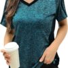 HOCOSIT Women's Workout Shirts Fast Dry Active Wear Yoga Top Sweat Wcking Clothes