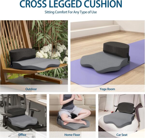 Johnear Cross Legged Office Chair Cushion Meditation Chair Meditation Cushion Floor Pillows for Adults Sitting Yoga Enthusiasts, Meditation Fanatics Seat (Grey)