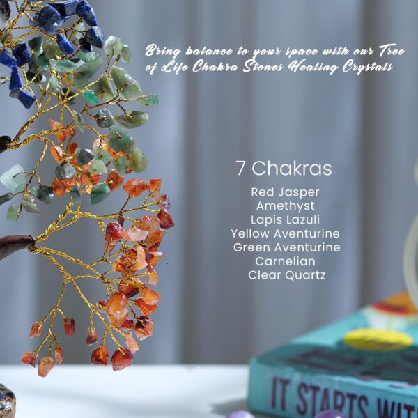 Chakra Tree, Crystals, Tree Of Life Decor, Crystal Tree, Chakra Decor, Meditation Accessories, Office Decor, Good Luck Gifts, Hippie Room Decor, Birthday Gifts For Women - 300 beads Chakra Stones