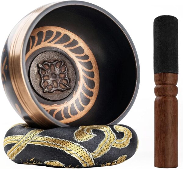 DomeStar 3.3 Inch Tibetan Singing Bowl Set, Hand Hammered Sound Bowls Meditation Set for Yoga Meditation, Sound Therapy, Spiritual Gatherings and Stress Relief