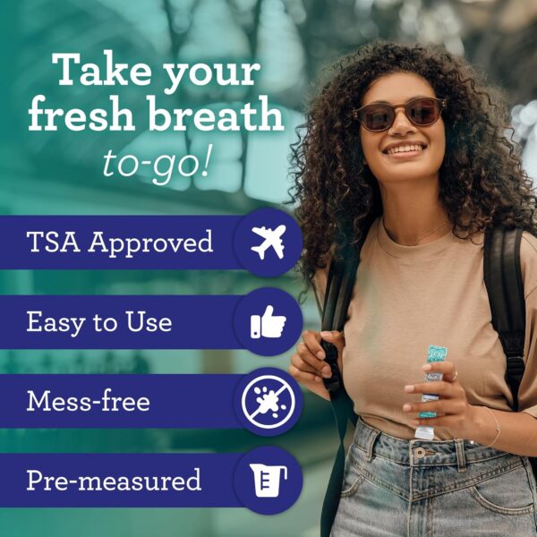 GuruNanda Travel Sachets Coconut Oil Pulling, Fresh Breath & Whitening Mouthwash, 7 Essential Oils & Vitamins for Happy Teeth & Gums, 28 Sachets