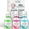 HM -Smile Clear Concentrated Alcohol Free Mouthwash (Mixed (Lime, Spearmint, Strawberry), Pack of 3 (3x2Fl Oz)) Advanced Dental Care-Smart Ingredients,for Bad Breath, whitening Teeth,Healthy Gums