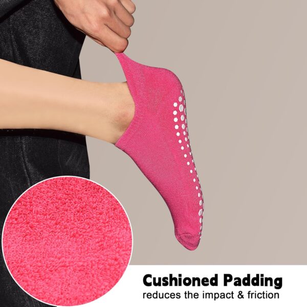 SkiBeaut Grips Non Slip Socks for Women, 4 Pairs Yoga Pilates Anti Skid Socks Woman Hospital Gripper Socks