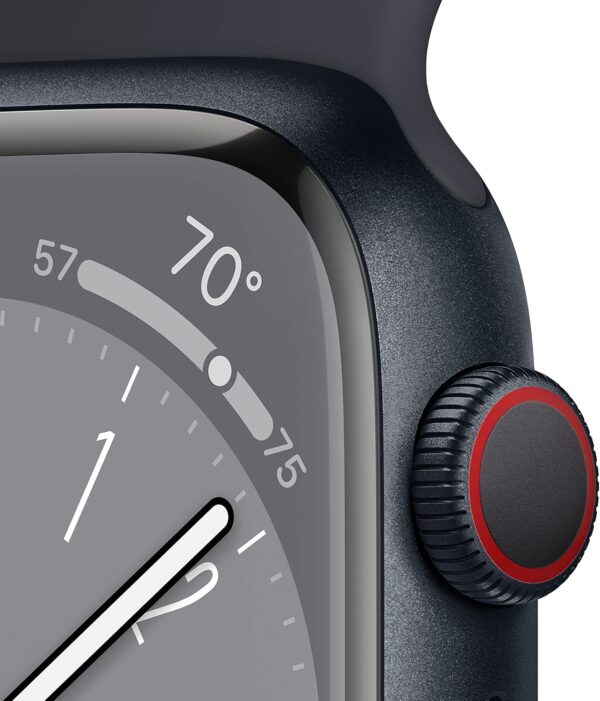 Apple Watch Series 8 [GPS + Cellular, 45mm] - Midnight Aluminum Case with Midnight Sport Band, M/L (Renewed)