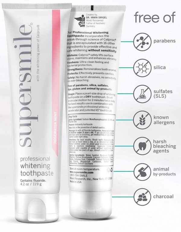 Supersmile Professional Whitening Toothpaste with Fluoride - Powerful Whitening without Sensitivity