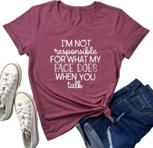 LOOKFACE Women I AM NOT Tee Cute Graphic Soft T Shirts