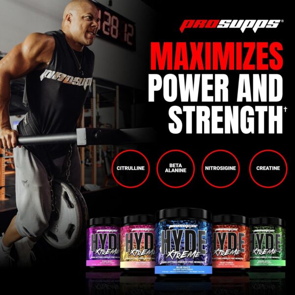 PROSUPPS® Mr. Hyde® Xtreme Pre-Workout Powder Energy Drink - Intense Sustained Energy, Pumps & Focus with Beta Alanine, Creatine & Nitrosigine, (30 Servings, Watermelon)