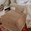 STOBAZA Footstool Cotton Yoga Sitting Cushion Farmhouse Pouf Cozy Japanese Cushion Hyacinth Square Pouf Footrest