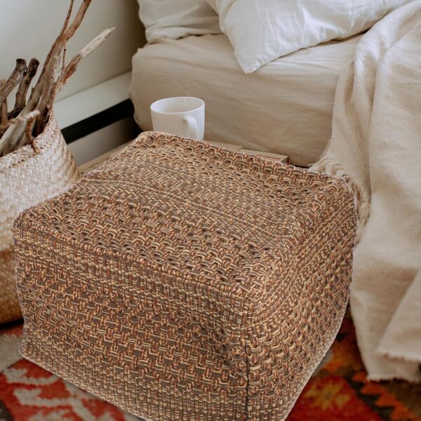 STOBAZA Footstool Cotton Yoga Sitting Cushion Farmhouse Pouf Cozy Japanese Cushion Hyacinth Square Pouf Footrest