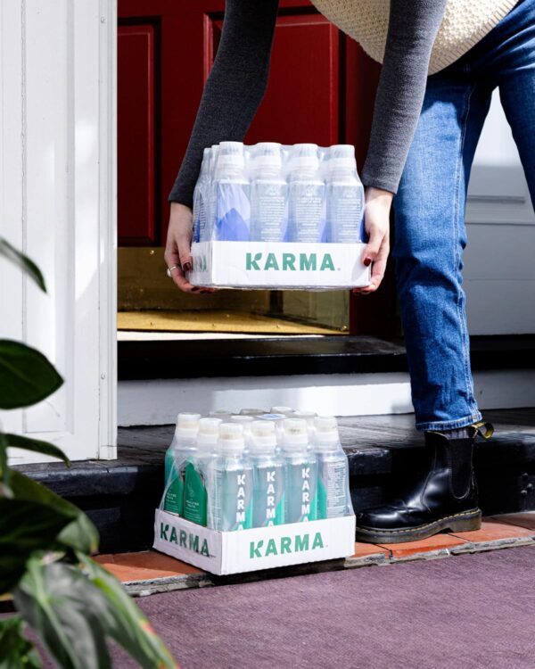 Karma Natural Energy Drink - 12 Pack, Raspberry Peach Caffeinated Water - Clean Focus & Energy Boost