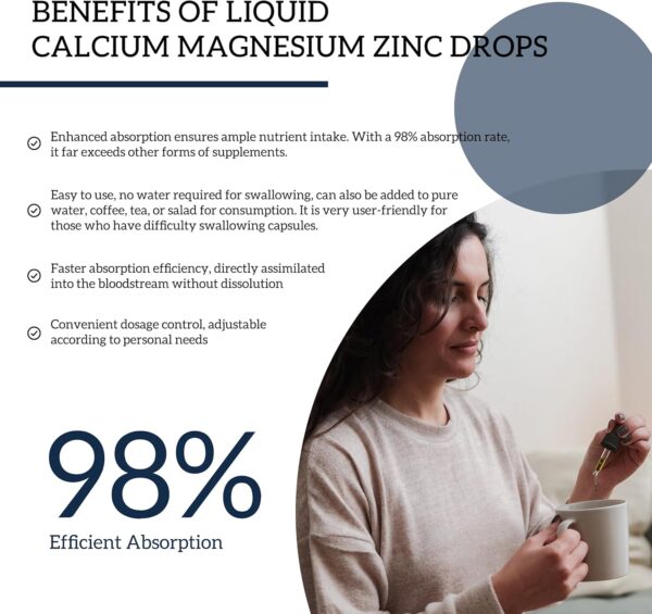 (2 Pack) 10 in 1 Magnesium Calcium Zinc Supplement with Vitamin C D3 K2, Glycinate Mag Vegan Liquid Drops Plus L-Theanine Boron Sea Moss Extract, Immune Support, Bone, Sleep & Leg Cramps, 1 Fl Oz