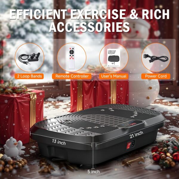 Vibration Plate Exercise Machine, Whole Body Workout Vibration Plate for Lymphatic Drainage, 240 Adjustable Speeds Power Vibrating Plate Home Fitness Platform for Shaping, Max Weight 330lbs