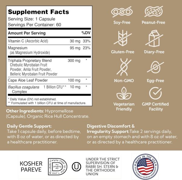 Zahler Daily Cleanse, Digestive Cleanse & Detox Formula, Supports Healthy and Regular Elimination, 60 Capsules.