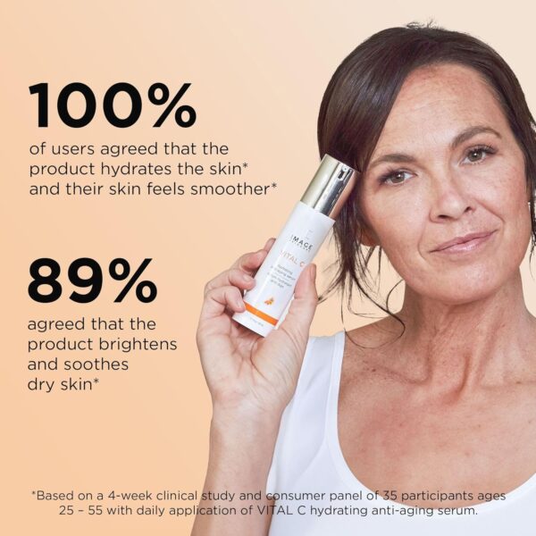 IMAGE Skincare, VITAL C Hydrating Face Serum, with Vitamin C and Hyaluronic Acid, to Brighten, Tone and Smooth Appearance of Wrinkles, 1.7 fl oz