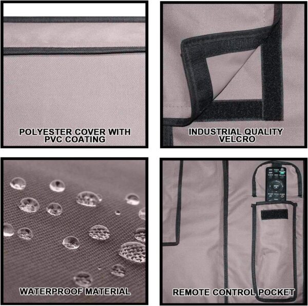 KHOMO GEAR Outdoor TV Cover Universal Weatherproof Protector for 50-52 Inch TV - Fits Most Mounts & Brackets, Grey (VC-tv-cover-50-grey)