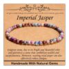 4mm Natural Healing Gemstone Bracelet Handmade Yoga Stretch Elastic Bracelet Stress Relief Crystal Jewelry for Men and Women (4mm Imperial Jasper)