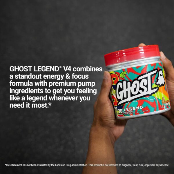 GHOST Legend V4 Pre-Workout Powder, Orange Cream - 30 Servings – Pre-Workout for Men & Women with Choline, L-Citrulline, & Beta Alanine for Energy & Focus