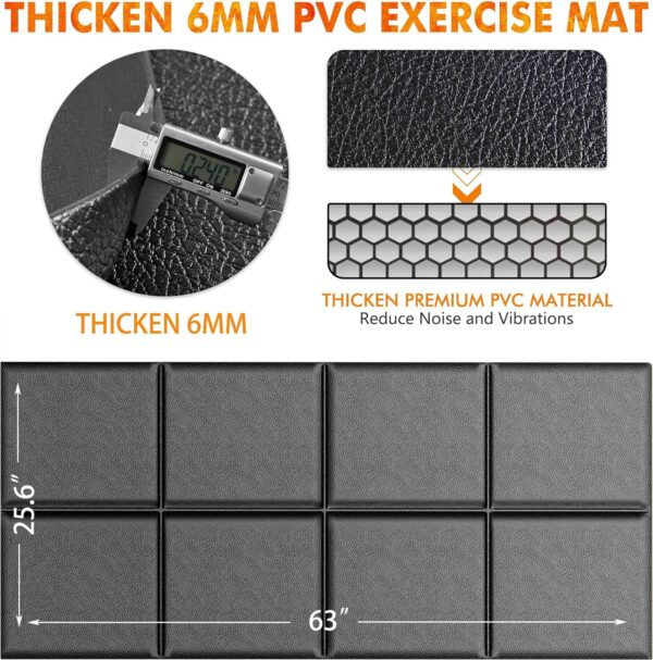 Foldable Treadmill Mat, Exercise Bike Mats for Home Gym Workout, Waterproof Non-Slip Exercise Equipment Mat Floor Protector for Indoor Cycles, Rowing Machine, Elliptical