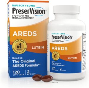 PreserVision AREDS Eye Vitamin & Mineral Supplement, by Bausch + Lomb, 120 Count Bottle (Soft Gels)