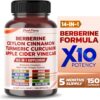 Berberine 8000mg Cinnamon 6000mg Apple Cider Vinegar 3000mg Turmeric 3000mg - Overall Wellness Support- Made in USA
