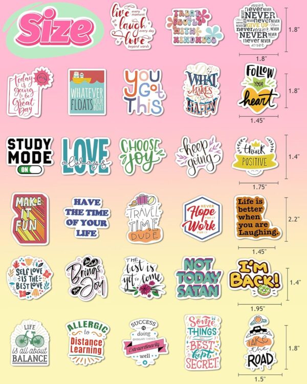 300 Pcs Motivational Stickers for Adults, Inspirational Water Bottle Stickers, Scrapbook Supplies Positive Affirmation Stickers, Mental Health Vision Board Laptop Vinyl Stickers for Kids
