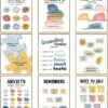 Outus 9 Pieces Mental Health Posters Anxiety Therapy Motivational Poster Psychologist Counselor Inspirational Posters Positive Quotes Wall Decor Classroom for Home Office, 8 x 10 Inch(Retro Style)