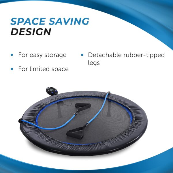 Stamina 36 Inch Fitness Trampoline w/ Foldable Steel Frame, 250 Pound Capacity, Gray