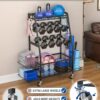 Weight Rack for Dumbbells - Dumbbell Rack for Home Gym - Home Gym Storage Rack for Dumbbells and Strength Training Equipment - Weight Rack for Home Gym with Side Shelves, Hooks and Wheels