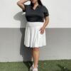 FOREYOND Plus Size Polo Shirts for Women Golf Shirts Moisture Wicking Short Sleeve Athletic Workout Tops