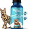 Cat Dental Care & Bad Breath Remedy, Natural Oral Health for Cats Teeth, Mouth, Gums, Daily Cat Breath Freshener, Plaque and Tartar Control Help Gingivitis and Stomatitis, Easy to Use 400 Tiny Pills