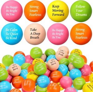 Aoriher 36 Pcs Motivational Stress Balls Colorful Stress Balls Bulk Quotes Inspirational Funny Foam Toys Hand Exercise Gifts for Office Small Toys for Motivating Supply(Multicolor)