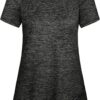 Kimmery Woman Raglan Sleeve Round Neck Irregular Hem Yoga Workout Shirt Sizes M-3XL