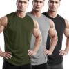 DRSKIN Men's 4, 3, 1 Pack Tank Tops Sleeveless Shirts Workout Athletic Muscle Mesh Dry Fit Gym Training Active Athletic