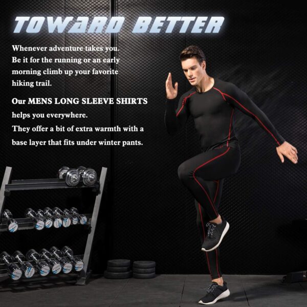 SPVISE Men's Compression Shirt Long Sleeve Athletic Workout T-Shirts Top Active Sport Baselayer Undershirt Gear Shirt Dry Fit