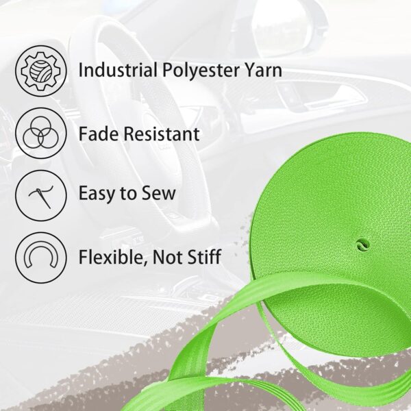 Polyester Webbing Strap 16+Colors – 1"&1.5"&1.9" – 16.5 25 33 55 Yards Heavy Duty Webbing Roll, Flat Webbing Strap for Indoor&Outdoor Gear, Climbing, DIY Crafting, Repairing