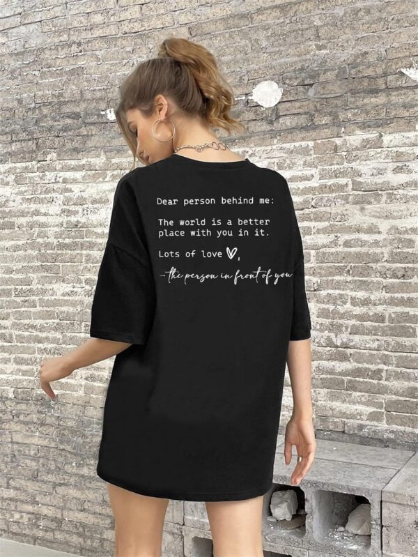 You are Enough Shirt Women Oversized Dear Person Behind Me T-Shirt Mental Health Inspirational Short Sleeve Tee Tops