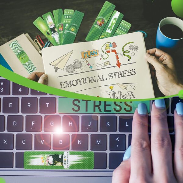 150 Pcs Mental Health Anxiety Stickers Mental Health Awareness Green Ribbon Relief Calm Stickers Sensory Stickers Gifts Adhesive Strips Anti Stress Toys for Teen School Office