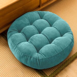 Meditation Floor Pillow Large Floor Seat Pillows Cushion for Adults Round Pillow Corduroy Round Floor Cushions for Living Room Tatami Yoga,Sky Blue,16.5x16.5 Inch