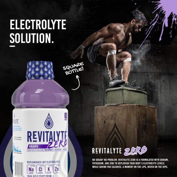 Grape Zero Sugar - Replenishes Electrolytes - Multi-Purpose Recovery and Electrolyte Drink - Rapid Hydration Drink - 12 Pack - 20 Ounce Bottle - Zero Sugar