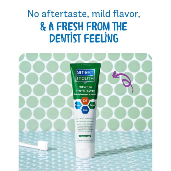 SmartMouth Premium Zinc Ion Toothpaste - Whitening - with Fluoride - Refreshing, Anti-Cavity Toothpaste for Adults - Strengthens Enamel - Mild Mint Flavor, 6 oz (2 Pack)