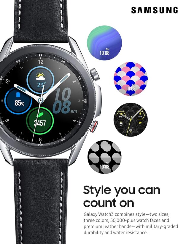Samsung Galaxy Watch3 Watch 3 (GPS, Bluetooth, LTE) Smart Watch with Advanced Health Monitoring, Fitness Tracking, and Long Lasting Battery (Silver, 41MM) (Renewed)
