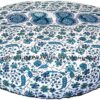 Indian Mandala Cotton Meditation Floor Pillow Cover Round Large Pouf Case Seating for Adults Decorative Meditation Floor Cushion Cover for Living Room Yoga Mat Kids Bean Bag