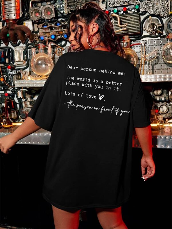 You are Enough Shirt Women Oversized Dear Person Behind Me T-Shirt Mental Health Inspirational Short Sleeve Tee Tops