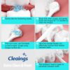 cleaings® 15Pcs Mini Disposable Tongue Brushes with Cleaning Paste Beads and Floss Picks, Tongue Cleaners, Reduce Bad Breath, Tongue Scraper-Mix Flavor (Pack of 5)