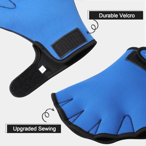 Aquatic Gloves for Helping Upper Body Resistance, Webbed Swim Gloves Well Stitching, No Fading, Sizes for Men Women Adult Children Aquatic Fitness Water Resistance Training